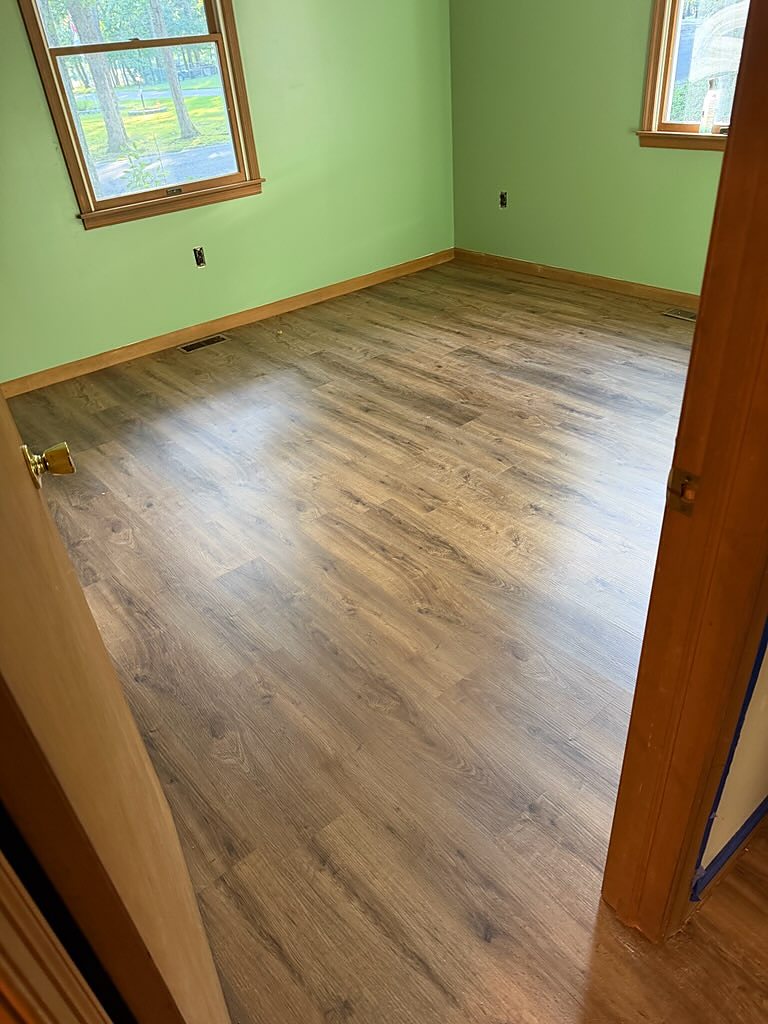 Ewing: Second bedroom, laid square to the room, an RJ Laminates installation in Ewing, NJ